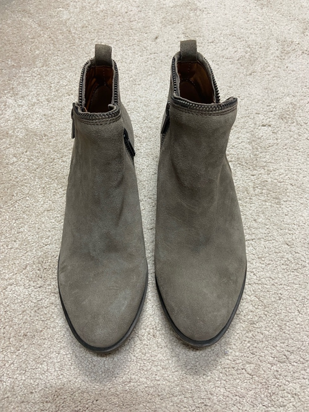 Lucky Brand Women's Suede Zip Ankle Booties - Gray